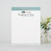 Rustikales Türkis-Holz-u. Feder-Pfeil Boho Chic Briefbogen (Stehend Vorderseite)