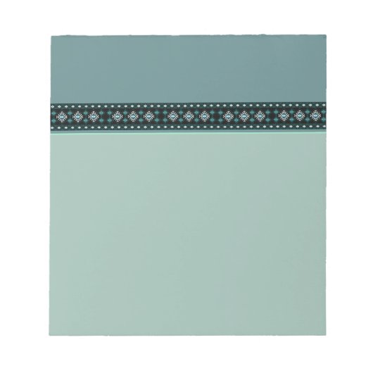 Rustikales Türkis Kilim Pattern Border Notizblock (Vorderseite)