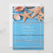 Rustikales Türkis und Coral Beach Wedding Einladung (Vorderseite)