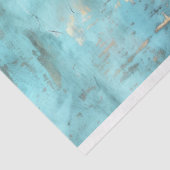 Rustikales Türkis und Gold Floral Seidenpapier (Ausschnitt)