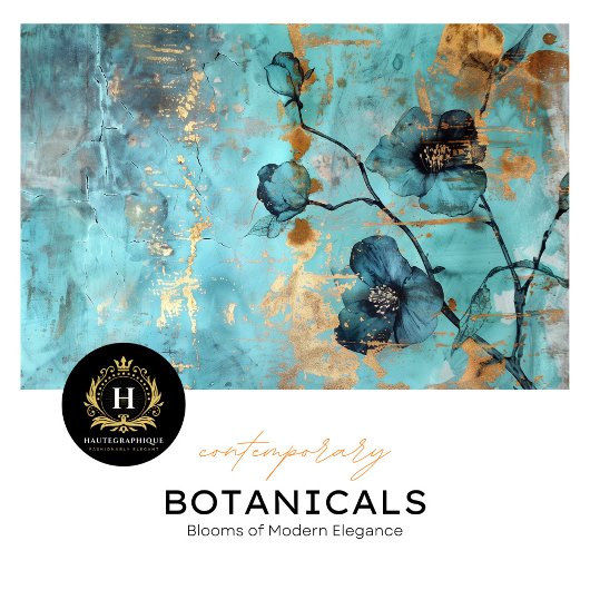 Rustikales Türkis und Gold Floral Seidenpapier