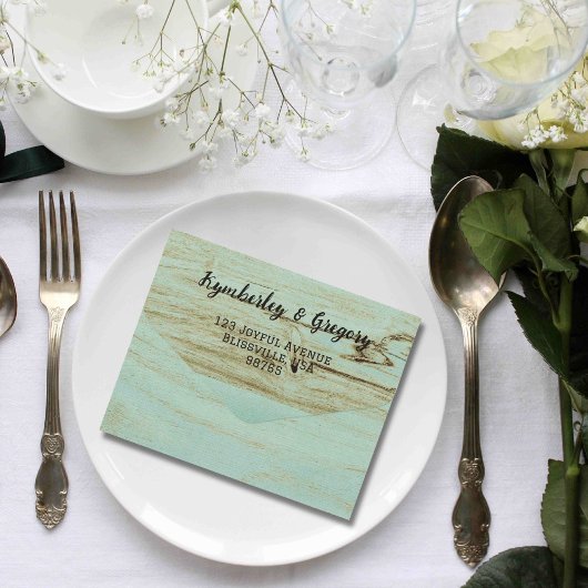 Rustikales Türkisblütenthema Holz Western All In One Einladung