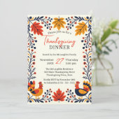 Rustikales türkisches Herbstessen lässt Erntedank  Einladung (Stehend Vorderseite)