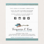 Rustikales türkisfarbenes Holz & Feather Arrow Vie (Innenseite Aufgefaltet)