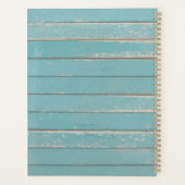 Rustikales türkisfarbenes Holz und Feather Wreath Planer (Rückseite)