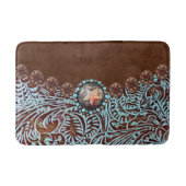 Rustikales, türkisfarbenes Western Badematte (Vorderseite)