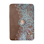 Rustikales, türkisfarbenes Western Badematte (Vorderseite Vertikal)