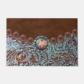 Rustikales, türkisfarbenes Western Fußmatte (Vorderseite)