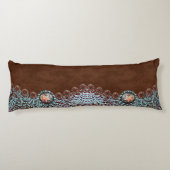 Rustikales, türkisfarbenes Western Seitenschläferkissen (Rückseite)