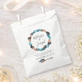 Rustikales türkisfarbenes Wood Feather Wreath Boho Geschenktütchen (Ausgeschnitten)