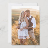 Rustikales Twine Burlap Wildblume Boho Foto Weddin Einladung (Rückseite)