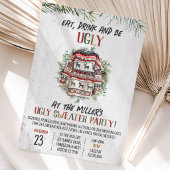 Rustikales Ugly Sweater Christmas Party Einladung