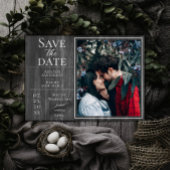 Rustikales und einfaches Foto | Graue Save the Dat Date