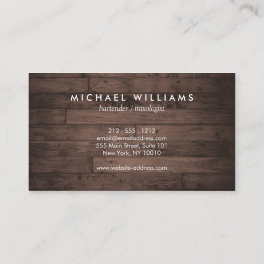 Rustikales und raffiniertes Brillenlogo Braunes Ho Visitenkarte (Rückseite)