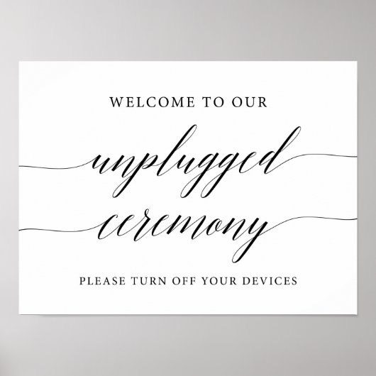 Rustikales, unplugged Wedding Ceremony Sign Poster (Vorne)