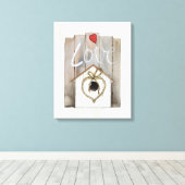 Rustikales Valentine Birdhouse Leinwanddruck (Insitu (Holzboden))