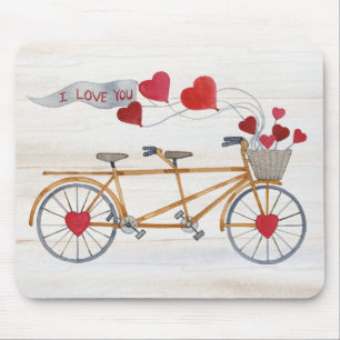 Rustikales Valentinsgruß-Fahrrad errichtet für Mousepad