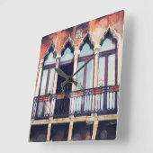 Rustikales Venedig Gebäude der Bestimmungsort-| Quadratische Wanduhr (Winkel)