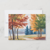 Rustikales Verändern der Blätter Hochzeit Dankeskarte (Rückseite)