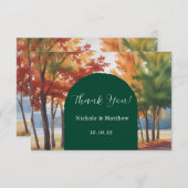 Rustikales Verändern der Blätter Hochzeit Dankeskarte (Vorne/Hinten)