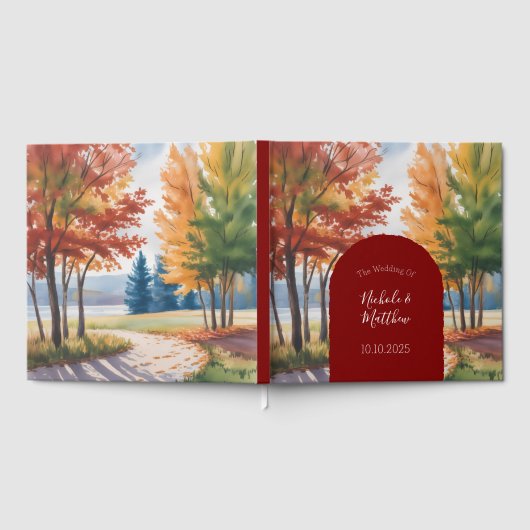 Rustikales Verändern der Blätter Hochzeit Gästebuch (Voll)