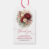 Rustikales verbranntes orange Boho-Brautbad-Gesche Geschenkanhänger (Rückseite)