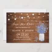 Rustikales Vergessen nicht ich Lichter Hochzeit sp Save The Date (Vorderseite)