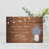 Rustikales Vergessen nicht ich Lichter Hochzeit sp Save The Date (Stehend Vorderseite)