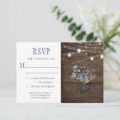 Rustikales Vergiss-Me-Nots Mason Jar String Lights RSVP Karte (Stehend Vorderseite)