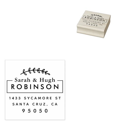 Rustikales Verheiratetes Paar-Rücksendeadresse-Hoc Gummistempel (Stempel)