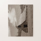 Rustikales verwittertes Scheunen-Puzzlespiel mit Puzzle (Vertikal)