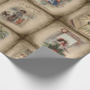 Rustikales Viktorianisches Weihnachtsbuch Geschenkpapier