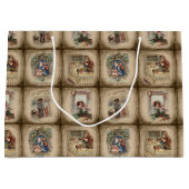 Rustikales Viktorianisches Weihnachtsbuch Große Geschenktüte (Vorderseite)