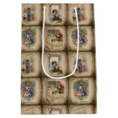 Rustikales Viktorianisches Weihnachtsbuch Mittlere Geschenktüte (Rückseite)