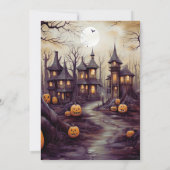 Rustikales Village Full Moon Pumpkins Halloween-Pa Einladung (Rückseite)