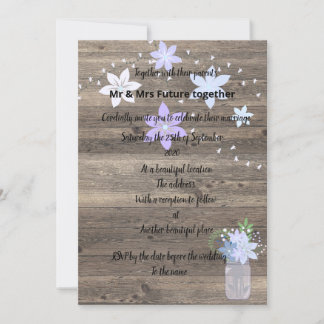 Rustikales Vintag blühendes Mason Einladung