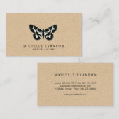 Rustikales Vintag Butterfly-Logo Visitenkarte (Vorne/Hinten)