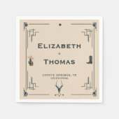Rustikales Vintag Cowboy Wedding Western Country Serviette (Vorderseite)