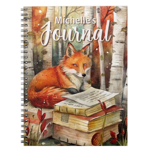 Rustikales Vintag Fox Books Woodland Journal Notizblock (Vorderseite)