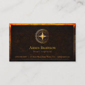 Rustikales Vintag-Gold-Kompass-Motorboot Visitenkarte (Rückseite)