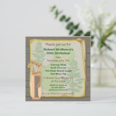 Rustikales Vintag-Golf-Party-Turnier Einladung (Stehend Vorderseite)