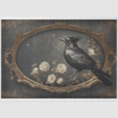 Rustikales Vintag Gothic Crow Decoupage Seidenpapier (Vorderseite)