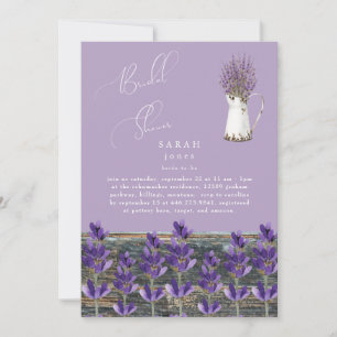 Rustikales Vintag Lavendel Wood Brautparty Einladung