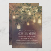 Rustikales Vintag Mason Jar Lights Brautparty Einladung (Vorne/Hinten)