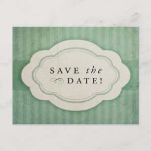 Rustikales Vintag Sage Green speichert die Daten Save The Date