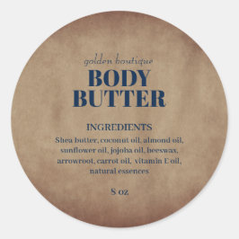 Rustikales Vintag Salon Handmade Skincare-Produkt Runder Aufkleber