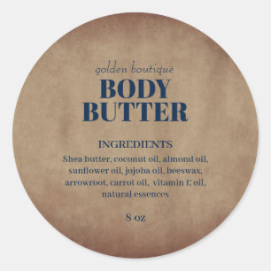 Rustikales Vintag Salon Handmade Skincare-Produkt Runder Aufkleber