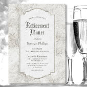 Rustikales Vintag Stone Retirement Dinner Einladung