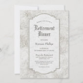 Rustikales Vintag Stone Retirement Dinner Einladung (Vorderseite)