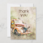 Rustikales Vintag Truck Wedding Foto Vielen Dank Einladung (Vorderseite)